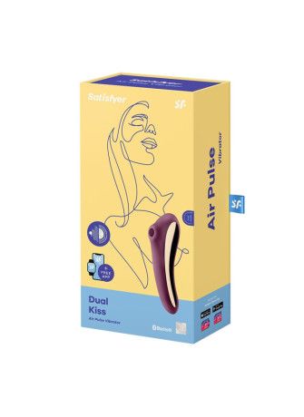 2 en 1 Stimulateur de clitoris et vibromasseur Dual kiss rouge Satisfyer - CC597774